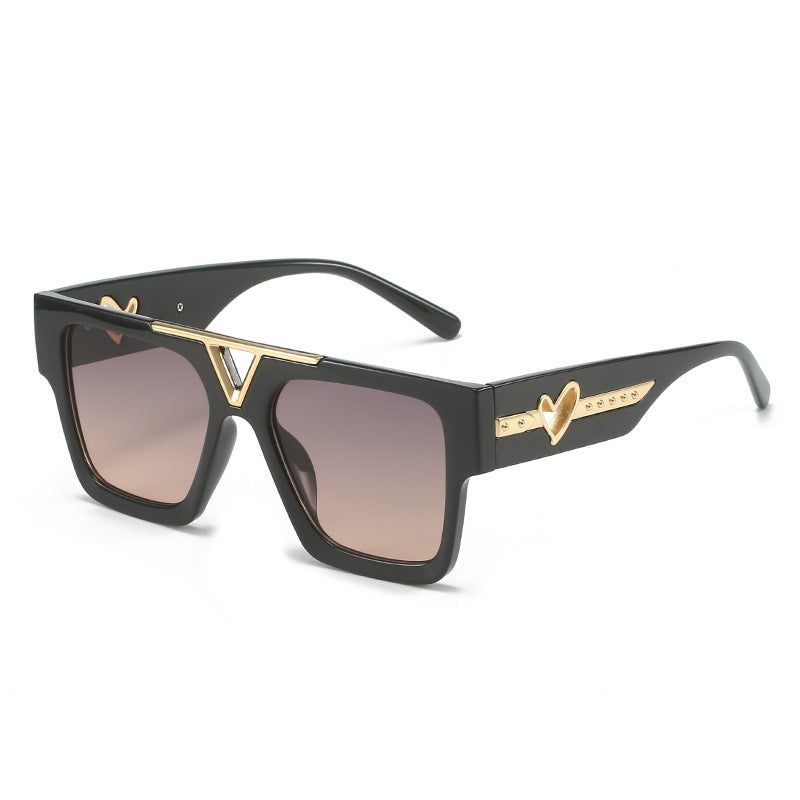 Wholesale Color Gradient Large Frame PC Sunglasses
